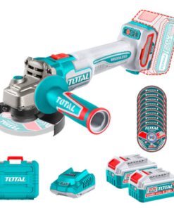 Esmeril Angular Brushless 115mm 20V 1000W + 2 Baterías 4.0Ah y Cargador
